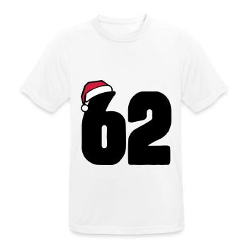 62 Numéro Noël - T-shirt respirant Homme - blanc - Devant - AI Model Male 185 dark (185cm)
