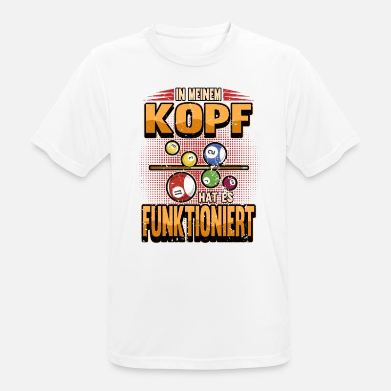 Lustig Billard Queue Billardkugel Spruch Geschenk - Männer T-Shirt atmungsaktiv - Weiß