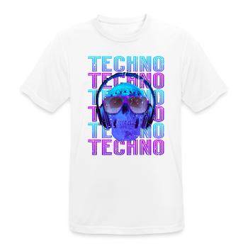 Techno Musik - Männer T-Shirt atmungsaktiv - Weiß - Vorne - AI Model Male 185 dark (185cm)