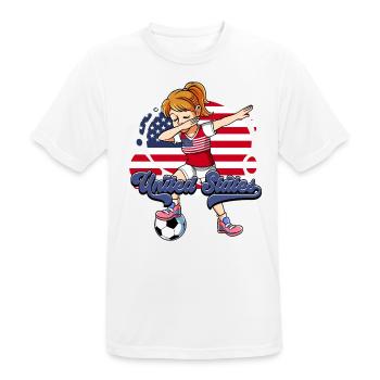 Usa Fußball - Männer T-Shirt atmungsaktiv - Weiß - Vorne - AI Model Male 185 dark (185cm)