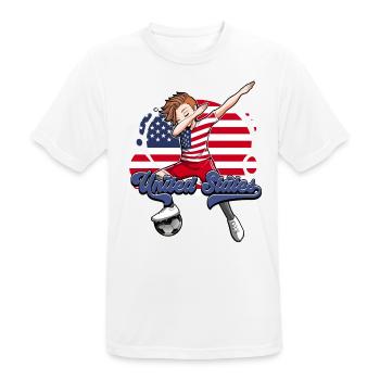 Usa Fußball - Männer T-Shirt atmungsaktiv - Weiß - Vorne - AI Model Male 185 dark (185cm)