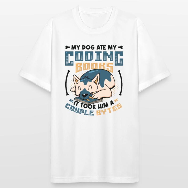 Dog Bytes Code Programmation de blagues informatiques T-shirt respirant Homme