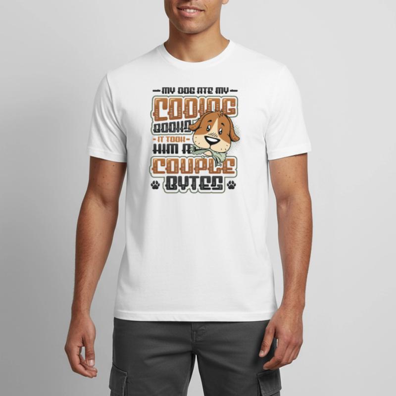 Dog Bytes Code Programmation de blagues informatiques T-shirt respirant Homme