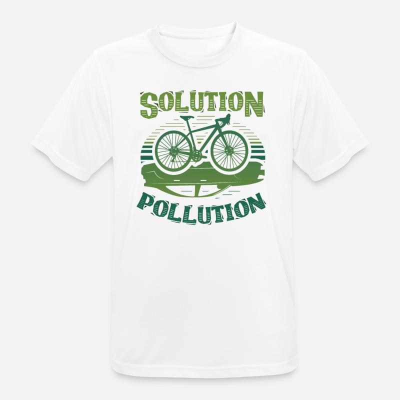Polution Solution Umweltschutz Radfahren - Männer T-Shirt atmungsaktiv - Weiß