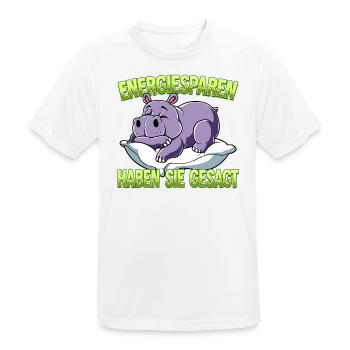 Energiesparen Haben Sie Gesagt Nilpferd - Männer T-Shirt atmungsaktiv - Weiß - Vorne - AI Model Male 185 dark (185cm)