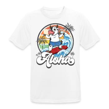Aloha Hawaiian Hawaiian Surfer Surfing - Men's Breathable T-Shirt - white - Front - AI Model Male 185 dark (185cm)