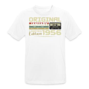 Januar 1956 | Januar 1956 Geburtstagsgeschenk - Männer T-Shirt atmungsaktiv - Weiß - Vorne - AI Model Male 185 dark (185cm)