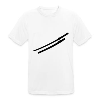 Samurai épée - T-shirt respirant Homme - blanc - Devant - AI Model Male 185 dark (185cm)