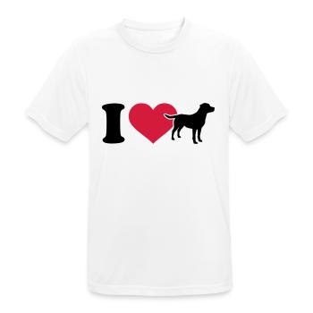I love Labrador - Men's Breathable T-Shirt - white - Front - AI Model Male 185 dark (185cm)