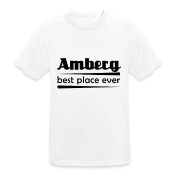 Amberg - Stadt best place ever - Männer T-Shirt atmungsaktiv - Weiß - Vorne - AI Model Male 185 dark (185cm)