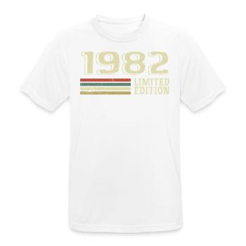Jahrgang 1982 Geburtstag 1982 Jahrgang 1982 - Männer T-Shirt atmungsaktiv - Weiß - Vorne - AI Model Male 185 dark (185cm)