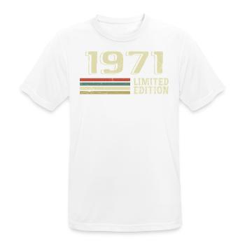 Born in 1971 Birthday 1971 Vintage 1971 - Men's Breathable T-Shirt - white - Front - AI Model Male 185 dark (185cm)