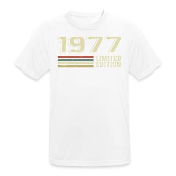 Jahrgang 1977 Geburtstag 1977 Jahrgang 1977 - Männer T-Shirt atmungsaktiv - Weiß - Vorne - AI Model Male 185 dark (185cm)