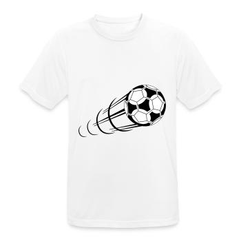 Fußball, Ball, Soccer, Football, Schuss, Tor - Männer T-Shirt atmungsaktiv - Weiß - Vorne - AI Model Male 185 dark (185cm)