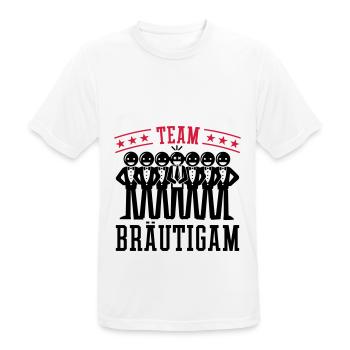 Enterrement de vie de garçon du marié de mariage - T-shirt respirant Homme - blanc - Devant - AI Model Male 185 dark (185cm)