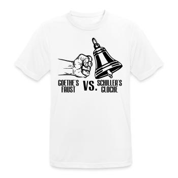 Farbe änderbar | Goethe vs. Schiller - Männer T-Shirt atmungsaktiv - Weiß - Vorne - AI Model Male 185 dark (185cm)
