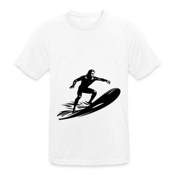 Surfer Man Icon - Men's Breathable T-Shirt - white - Front - AI Model Male 185 dark (185cm)