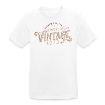 September 1973 Birthday Gift September 1973 - Men's Breathable T-Shirt - white - Front - AI Model Male 185 dark (185cm)