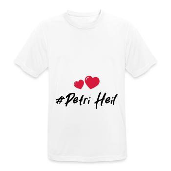 Petri Heil Pêche au cœur - T-shirt respirant Homme - blanc - Devant - AI Model Male 185 dark (185cm)