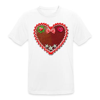 55 Lebkuchenherz Schatzi Dein eigener Text - Männer T-Shirt atmungsaktiv - Weiß - Vorne - AI Model Male 185 dark (185cm)