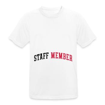 Membre du personnel - T-shirt respirant Homme - blanc - Devant - AI Model Male 185 dark (185cm)