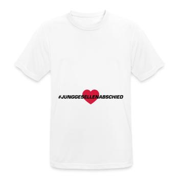 Enterrement de vie de garçon coeur - T-shirt respirant Homme - blanc - Devant - AI Model Male 185 dark (185cm)