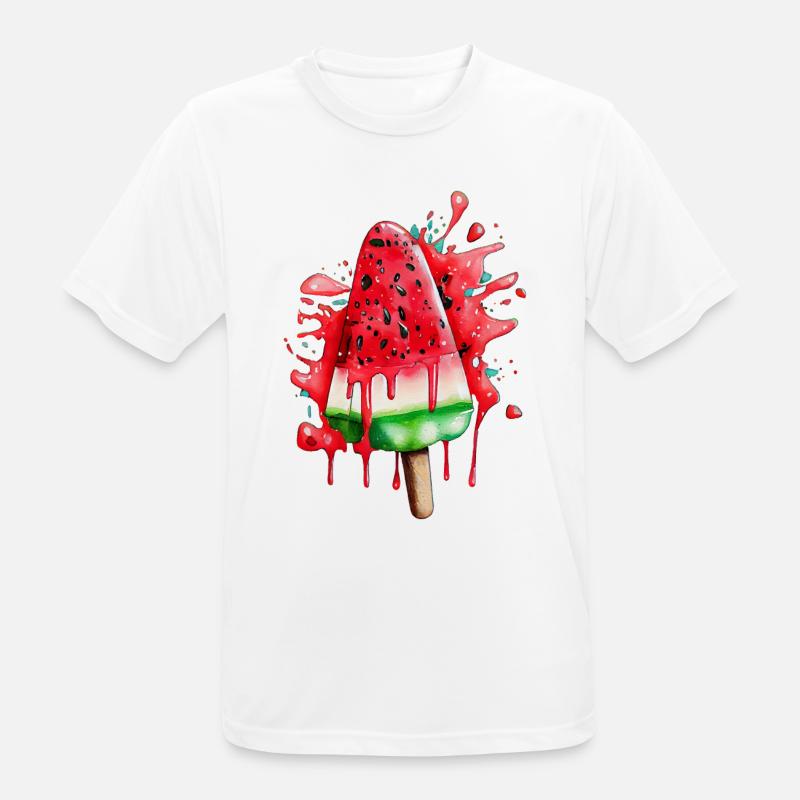 Pastèque Glace Crème glacée à la pastèque - T-shirt respirant Homme - blanc