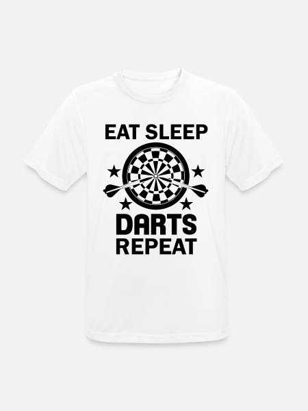 Eat Sleep Darts repeat Game of Darts - Männer T-Shirt atmungsaktiv - Weiß