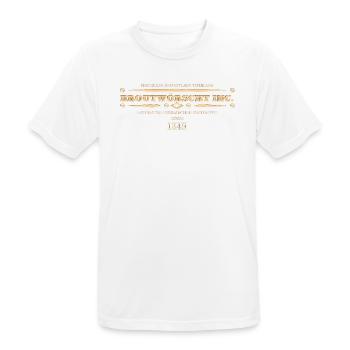 Broutwörscht Inc. since 1349 - Männer T-Shirt atmungsaktiv - Weiß - Vorne - AI Model Male 185 dark (185cm)