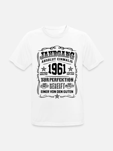 Jahrgang 1961 Geschenk 58. Geburtstag 58 jahre - Männer T-Shirt atmungsaktiv - Weiß