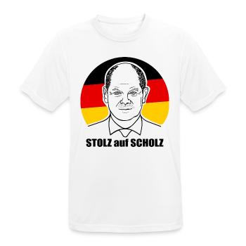 stolz auf Scholz, Bundeskanzler, Deutschland Shirt - Männer T-Shirt atmungsaktiv - Weiß - Vorne - AI Model Male 185 dark (185cm)