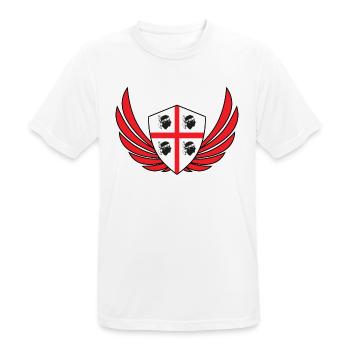 Ailes de drapeau de la Sardaigne cadeau Italie sarde - T-shirt respirant Homme - blanc - Devant - AI Model Male 185 dark (185cm)