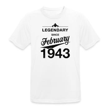 80. Geburtstag Legendär Februar 1943 Jahrgang 43 - Männer T-Shirt atmungsaktiv - Weiß - Vorne - AI Model Male 185 dark (185cm)