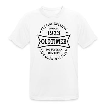 Oldtimer 100. Geburtstag Jahrgang 1923 Geschenk - Männer T-Shirt atmungsaktiv - Weiß - Vorne - AI Model Male 185 dark (185cm)