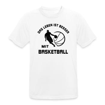La vie est meilleure avec le basketball en disant cadeau - T-shirt respirant Homme - blanc - Devant - AI Model Male 185 dark (185cm)
