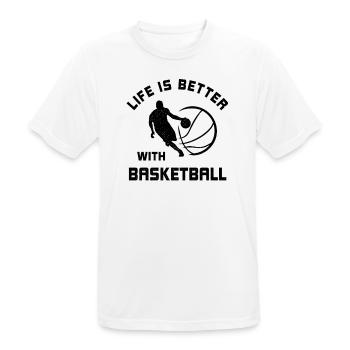La vie est meilleure avec le basketball en disant cadeau - T-shirt respirant Homme - blanc - Devant - AI Model Male 185 dark (185cm)