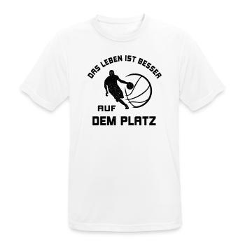 La vie est meilleure sur le terrain cadeau de basketball - T-shirt respirant Homme - blanc - Devant - AI Model Male 185 dark (185cm)
