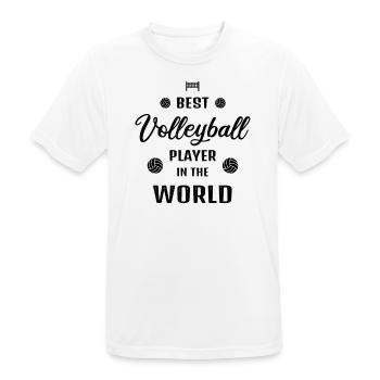 Meilleur joueur de volleyball au monde Citation Cadeau - T-shirt respirant Homme - blanc - Devant - AI Model Male 185 dark (185cm)