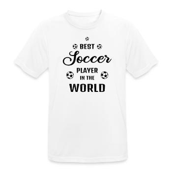 Best Football Player in the World Quote Gift - Men's Breathable T-Shirt - white - Front - AI Model Male 185 dark (185cm)