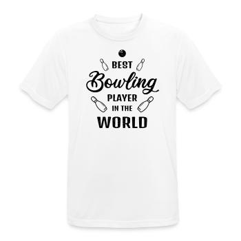Best Bowler in the World Bowling Saying Gift - Men's Breathable T-Shirt - white - Front - AI Model Male 185 dark (185cm)