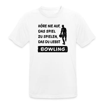 Never Stop Playing the Game Bowling Gift - Men's Breathable T-Shirt - white - Front - AI Model Male 185 dark (185cm)