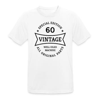 Vintage 60. Geburtstag Jahrgang 1963 Geschenkidee - Männer T-Shirt atmungsaktiv - Weiß - Vorne - AI Model Male 185 dark (185cm)