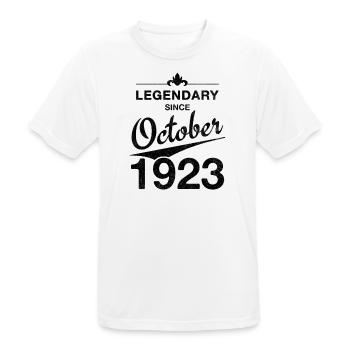 100 Birthday Legendary October 1923 Volume 23 - Men's Breathable T-Shirt - white - Front - AI Model Male 185 dark (185cm)