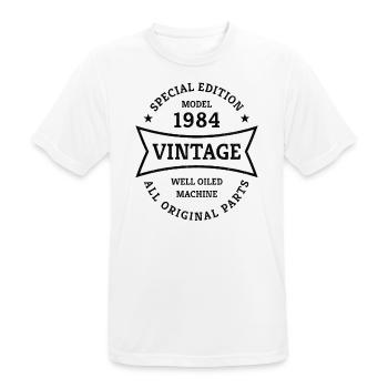40. Geburtstag Jahrgang 1984 Vintage 40 Jahre - Männer T-Shirt atmungsaktiv - Weiß - Vorne - AI Model Male 185 dark (185cm)
