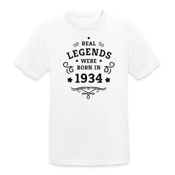 90. Geburtstag Legenden sind Jahrgang 1934 geboren - Männer T-Shirt atmungsaktiv - Weiß - Vorne - AI Model Male 185 dark (185cm)