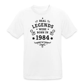 40th Birthday Legends est né en 1984 - T-shirt respirant Homme - blanc - Devant - AI Model Male 185 dark (185cm)