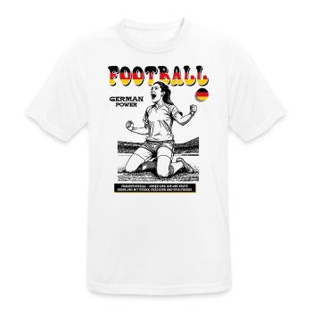 Deutschland Fußballerin Shirt: Tor mit Übersicht - Männer T-Shirt atmungsaktiv - Weiß - Vorne - AI Model Male 185 dark (185cm)