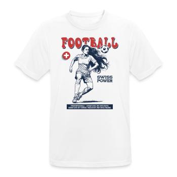 Suisse Fußballspielerin Shirt: Foulspiel mit Stil - Männer T-Shirt atmungsaktiv - Weiß - Vorne - AI Model Male 185 dark (185cm)
