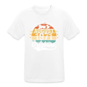 Août 1971 Idées cadeaux d’anniversaire 1971 Août - T-shirt respirant Homme - blanc - Devant - AI Model Male 185 dark (185cm)