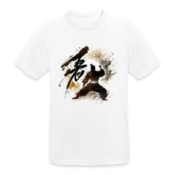 Karate Kalligrafie Kampfkunst - Männer T-Shirt atmungsaktiv - Weiß - Vorne - AI Model Male 185 dark (185cm)